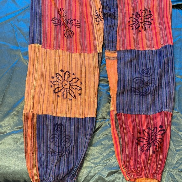 Patchwork pants 100% cotton made in Nepal - Picture 3 of 6